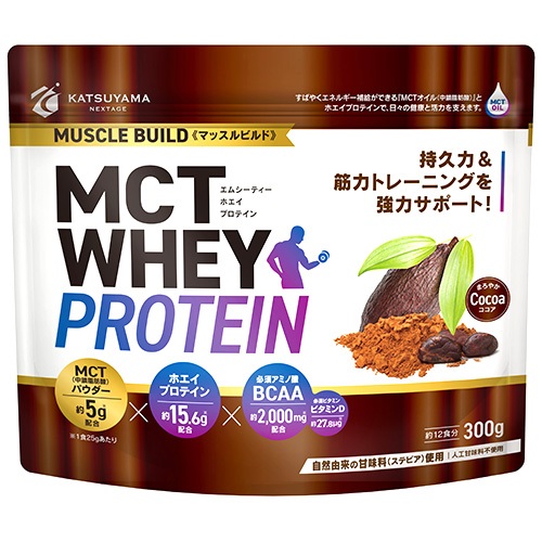 勝山ネクステージ】MCTホエイプロテイン マッスルビルド ココア 300g