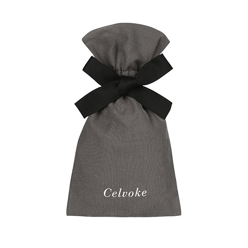 【Celvoke】オリジナル ギフト巾着（グレー）Ｓ＜W110㎜×H200㎜＞
